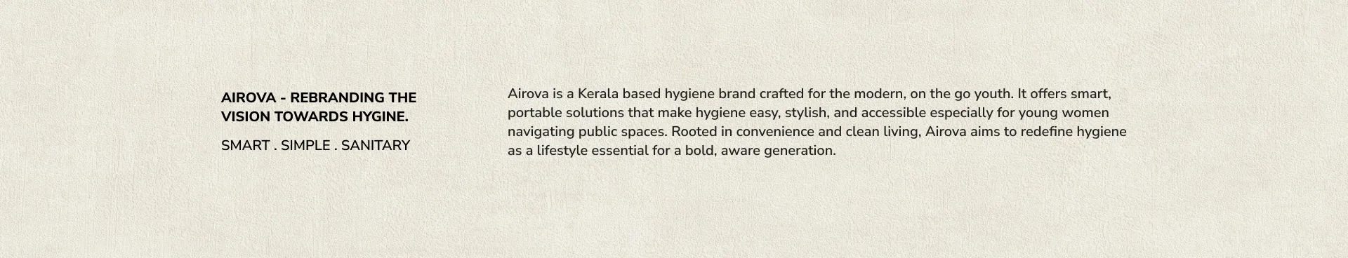 Introduction: Airova, rebranding the vision towards hygiene, smart, simple, sanitary